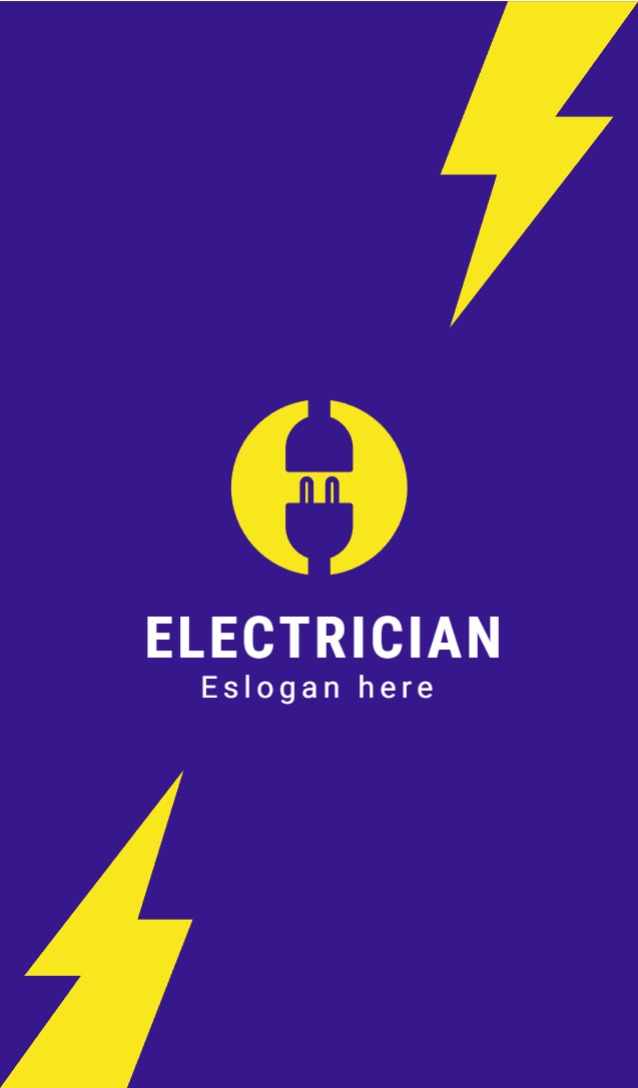 Deluxe Business card - Vertical (2 x 3.5) Rounded Corners_Electrician 1