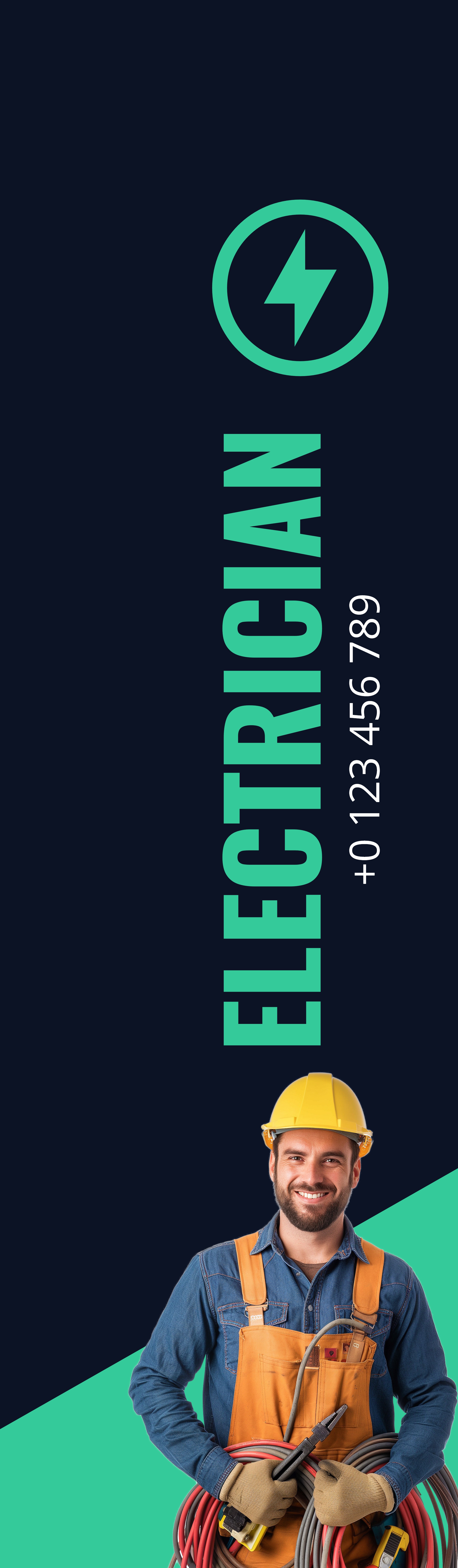 Feather Flag - Left Pole (12ft. Jumbo)_Electrician 2