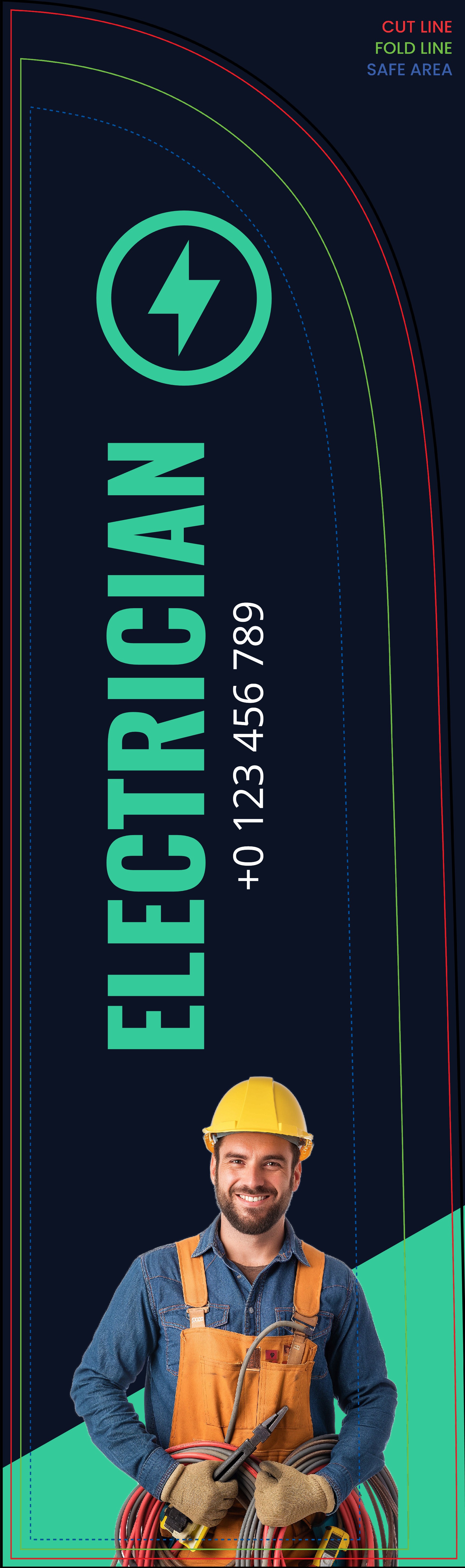 Feather Flag - Right Pole (8 ft.)_Electrician 2