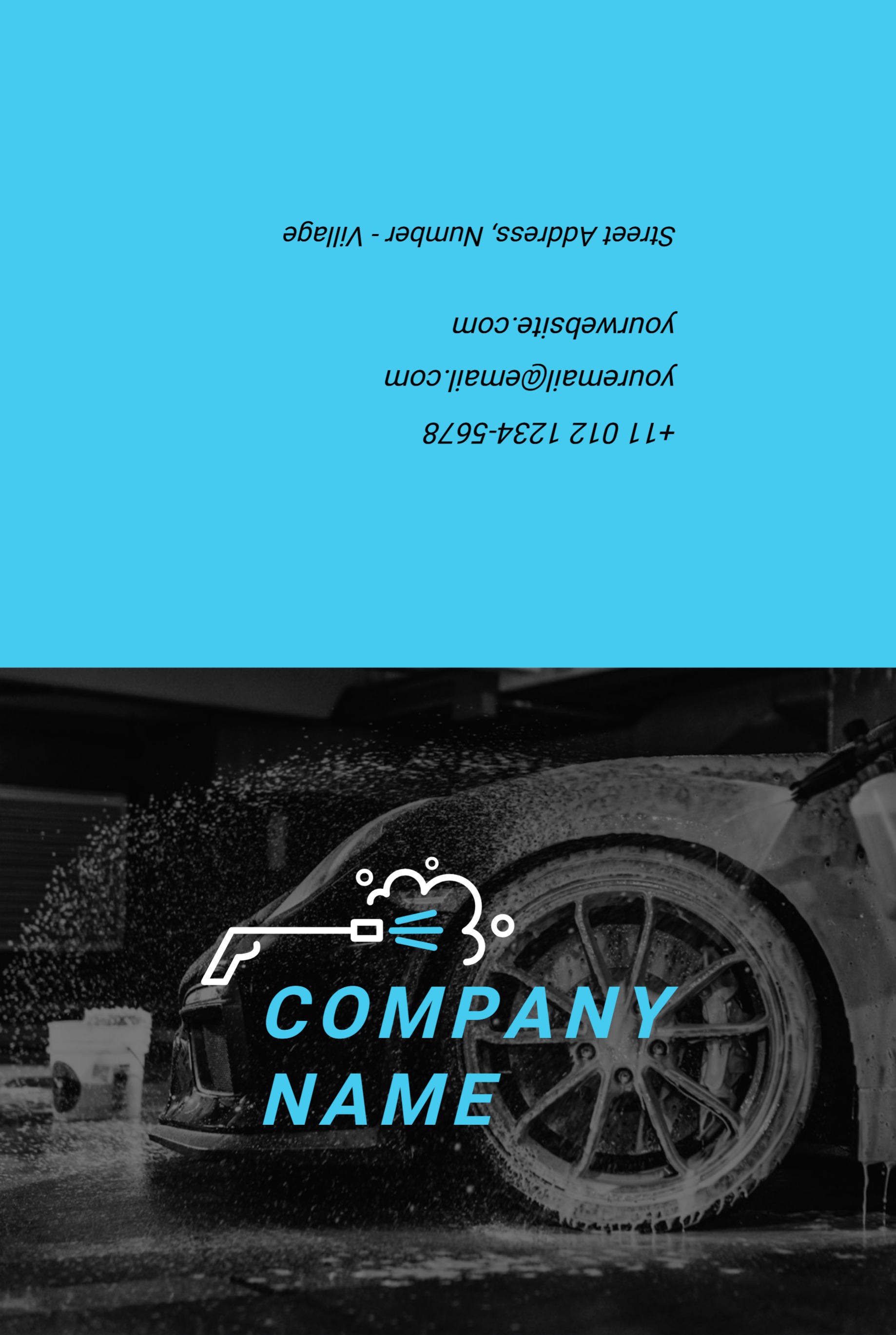 Festive Greeting Card (6 x 9) Horizontal_Carwash 2 