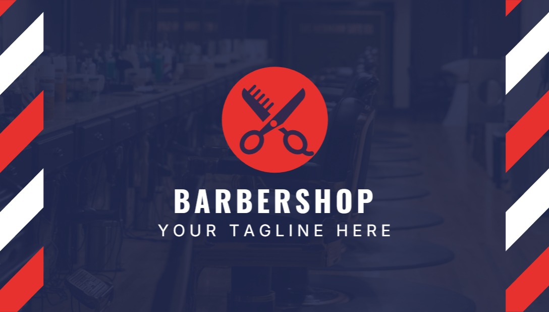 Festive Regular Business Card - Horizontal (3.5 x 2) _Barbershop 1 