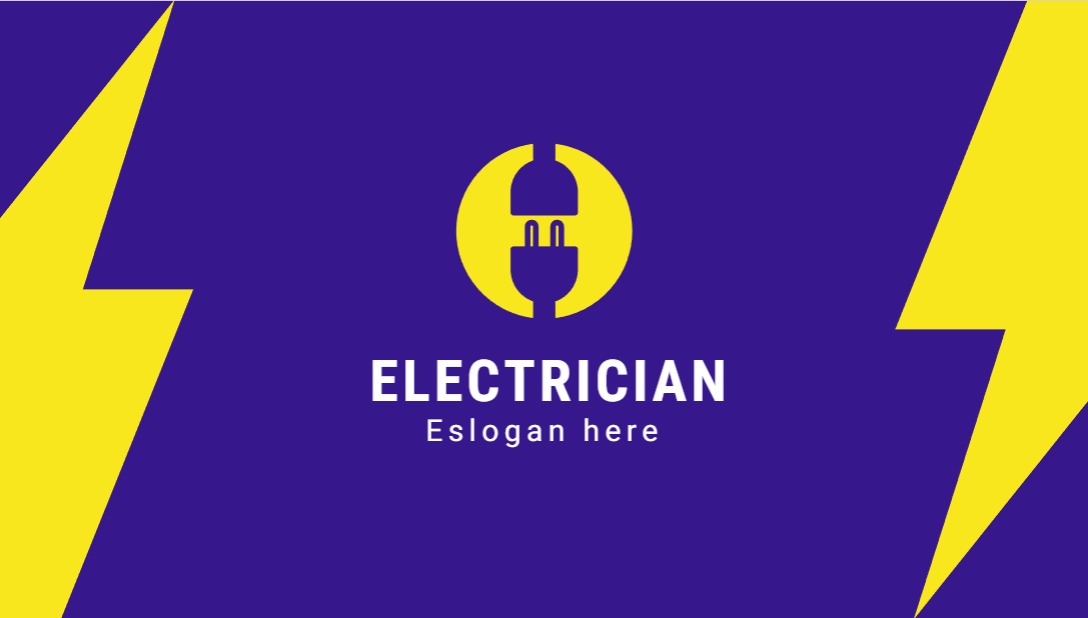 Festive Regular Business Card - Horizontal (3.5 x 2) Rounded Corners_Electrician 1 