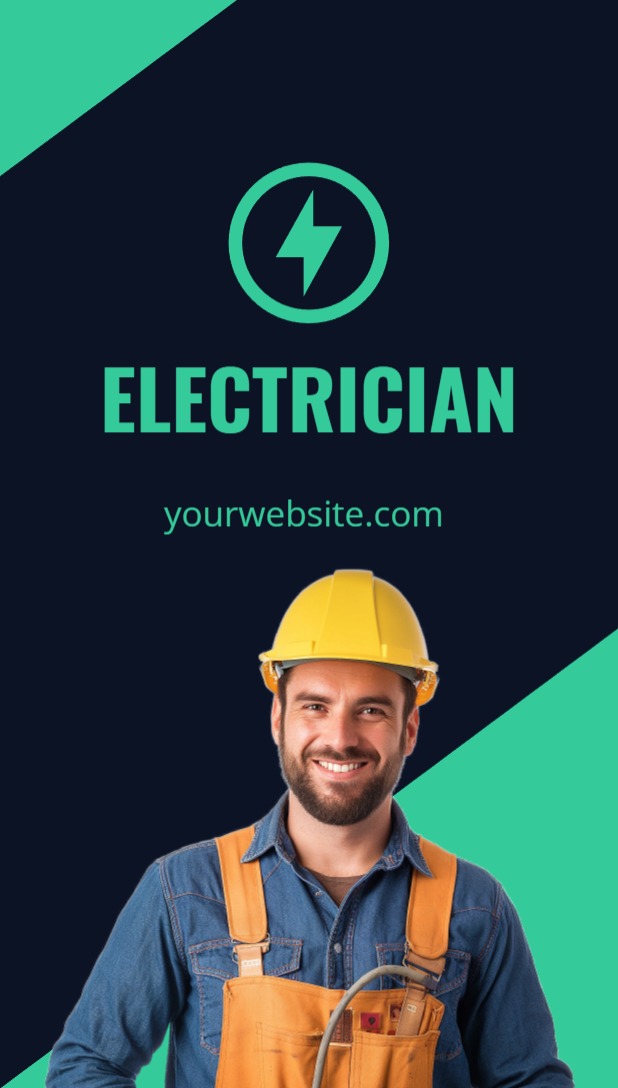 Festive Regular Business Card - Vertical (2 x 3.5)_Electrician 2