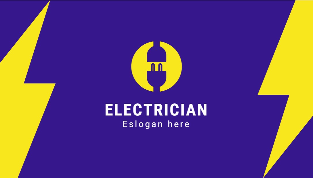 Regular Business Card - Horizontal (3.5 x 2) 2 Rounded Corners_Electrician 1 