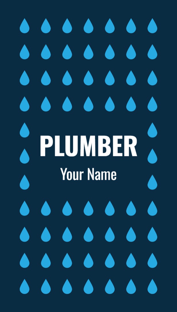 Regular Business Card - Vertical (2 x 3.5) 2 Rounded Corners_Plumbing 2