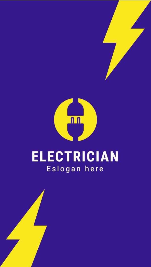 Regular Business Card - Vertical (2 x 3.5) Rounded Corners_Electrician 1