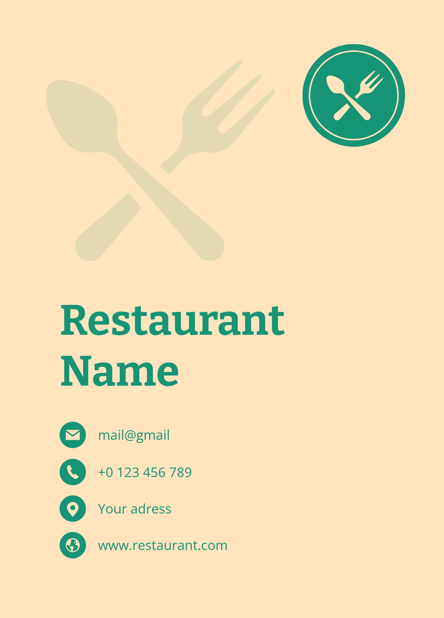Regular Postcard (5 x 7)_Restaurant 2